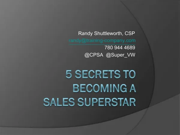 5 Secrets to Becoming a Sales Superstar