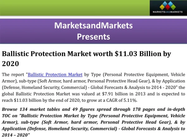 Ballistic Protection Market worth $11.03 Billion by 2020