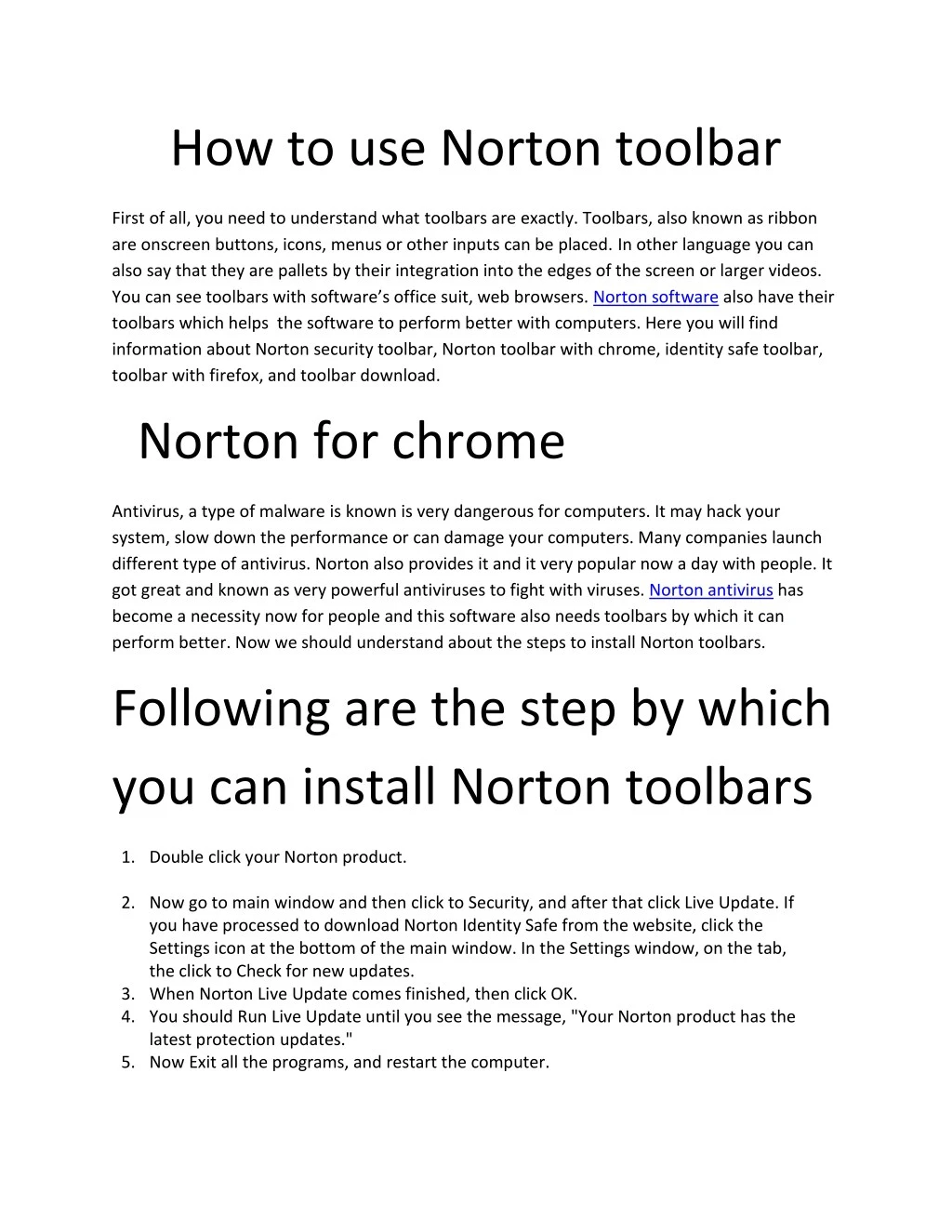 how to use norton toolbar