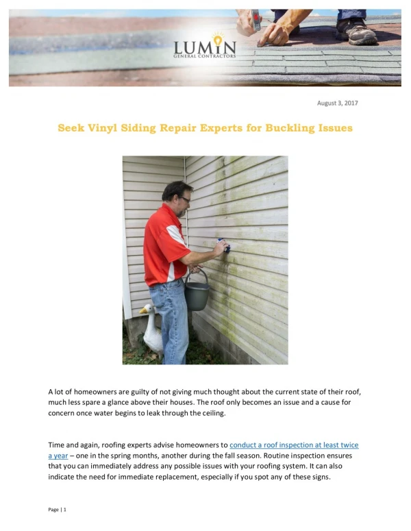 Seek Vinyl Siding Repair Experts for Buckling Issues