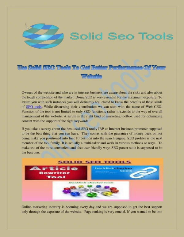 Use Solid SEO Tools To Get Better Performance Of Your Website