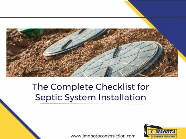 Complete Septic System Installation Checklist
