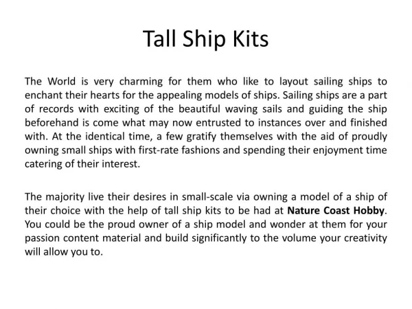 Tall Ship Kits