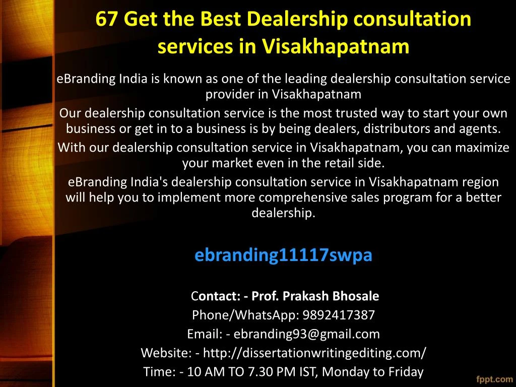 67 get the best dealership consultation services in visakhapatnam