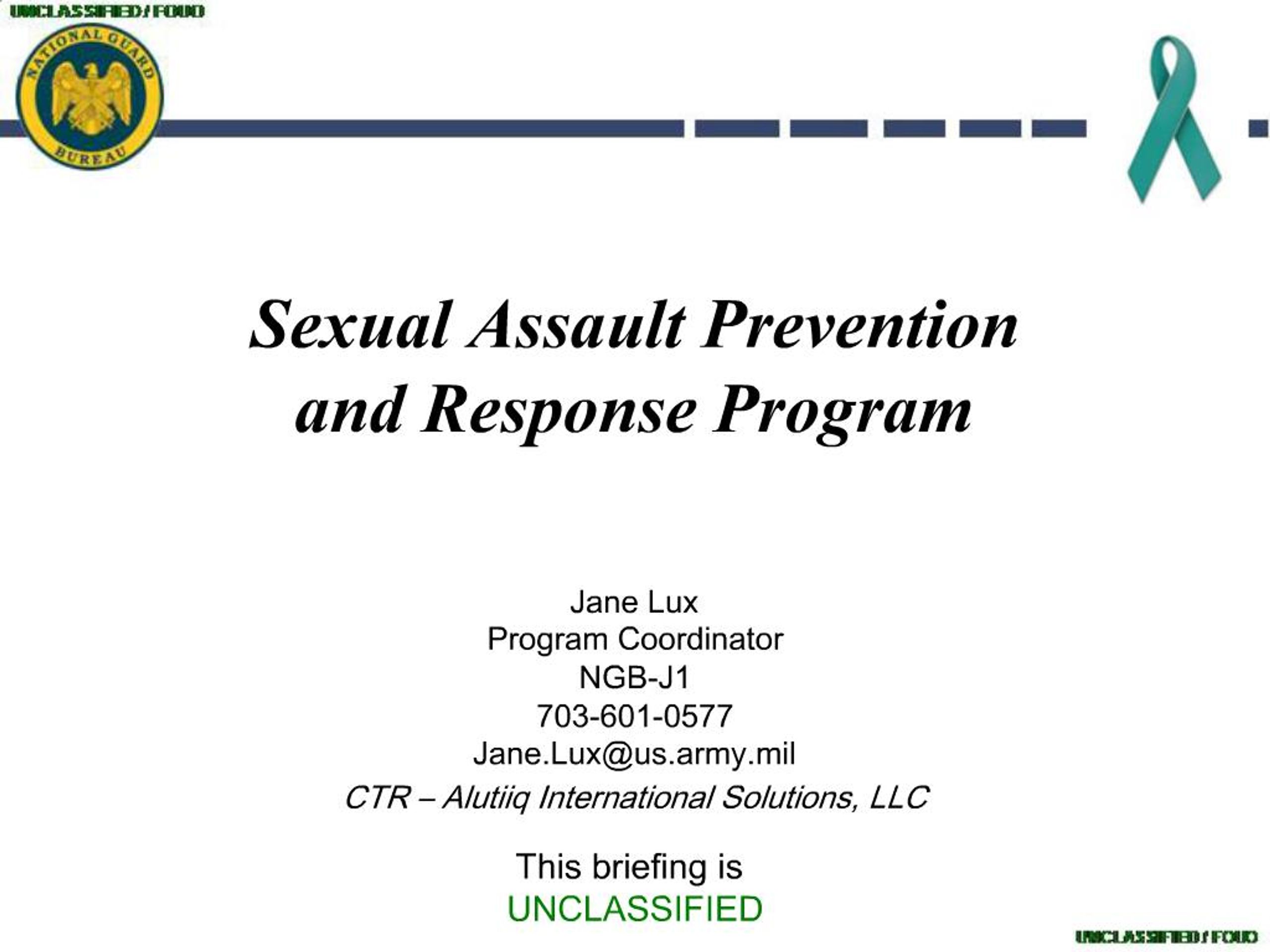 PPT - Sexual Assault Prevention and Response Program PowerPoint ...