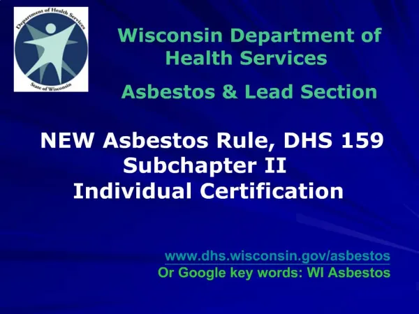 Wisconsin Department of Health Services Asbestos Lead Section