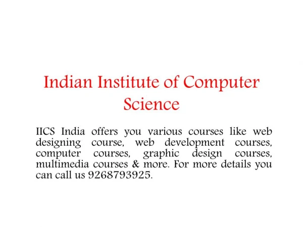 Computer courses - Web design, web development, it training institutes, animation courses
