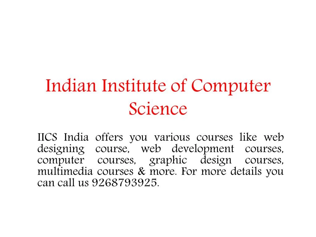 indian institute of computer science