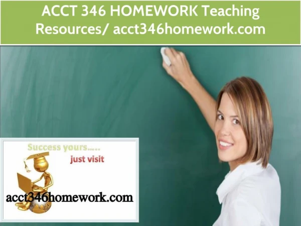 ACCT 346 HOMEWORK Teaching Resources / acct346homework.com