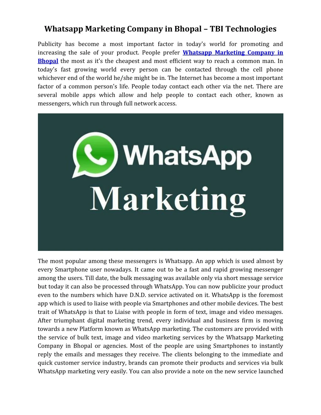 whatsapp marketing company in bhopal
