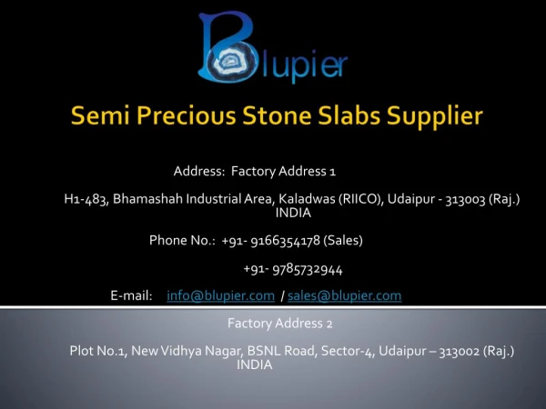 Semi Precious Stone Slabs Supplier