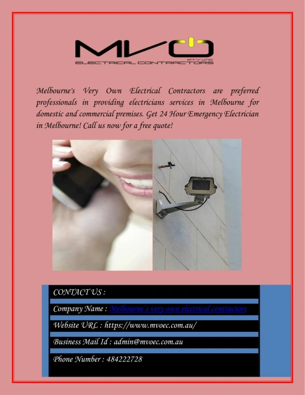 Mvo Electrical: Electrical Contractors in Melbourne