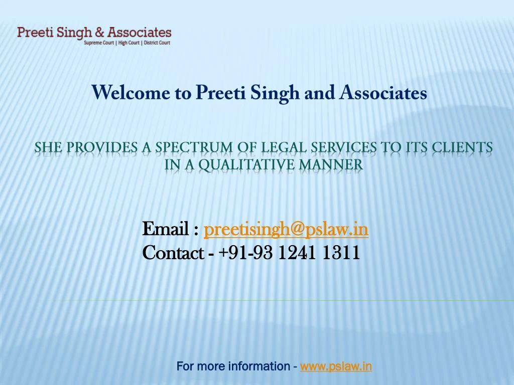 welcome to preeti singh and associates
