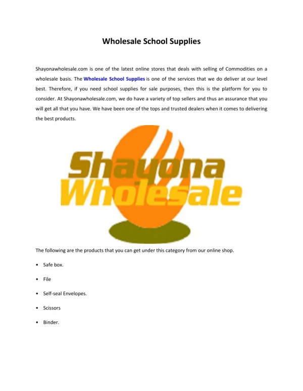 Wholesale Office and School Supplies – shayonawholesale