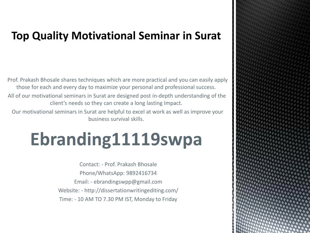 top quality motivational seminar in surat