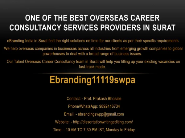 One of the Best Overseas Career Consultancy Services Providers in Surat