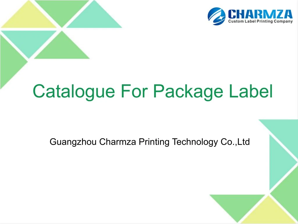 catalogue for package label