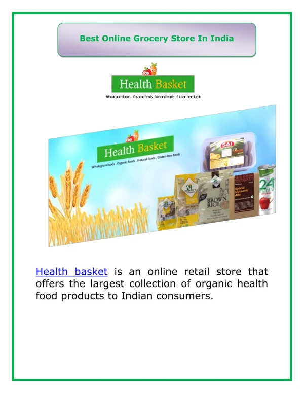 Health Basket Grocery Store in India