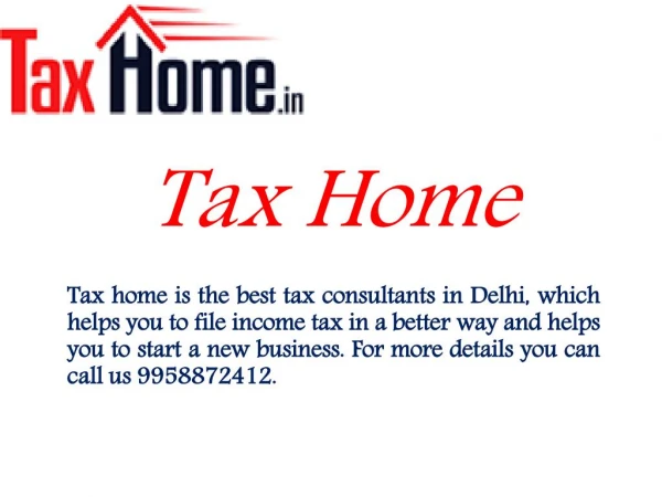 Tax Home - GST Bill, ITR File, MSME Registration, Sales Tax Registration & More