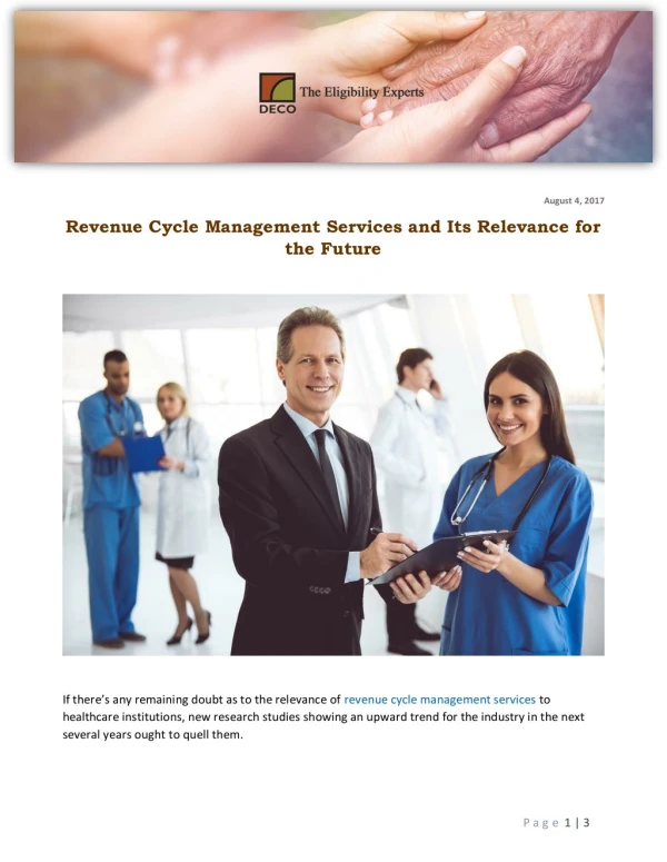 Revenue Cycle Management Services and Its Relevance for the Future