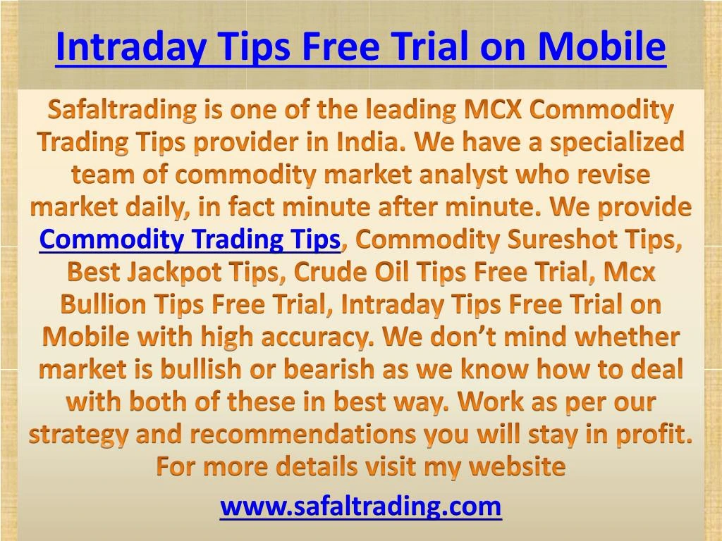 intraday tips free trial on mobile