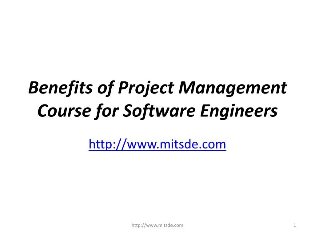 benefits of project management course for software engineers
