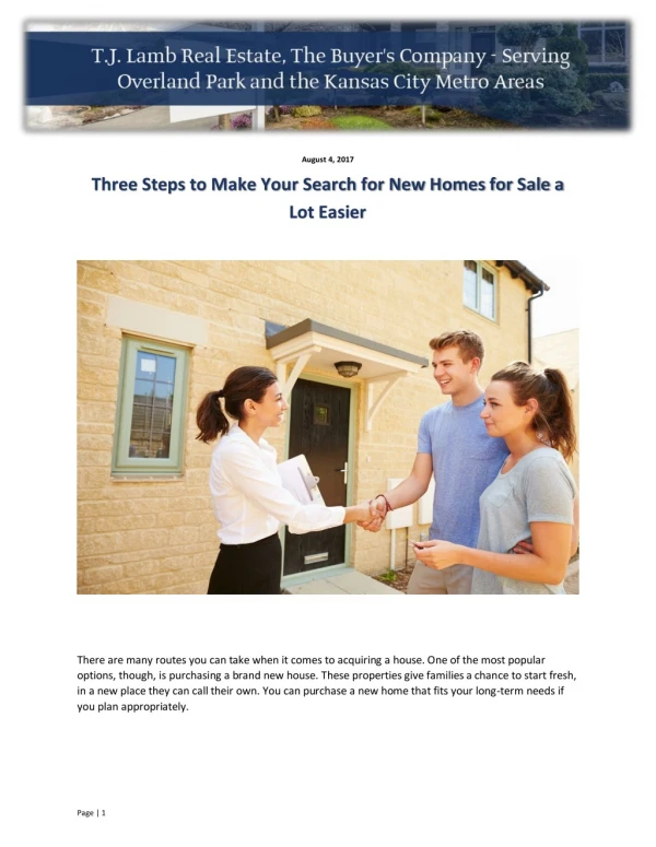 Three Steps to Make Your Search for New Homes for Sale a Lot Easier