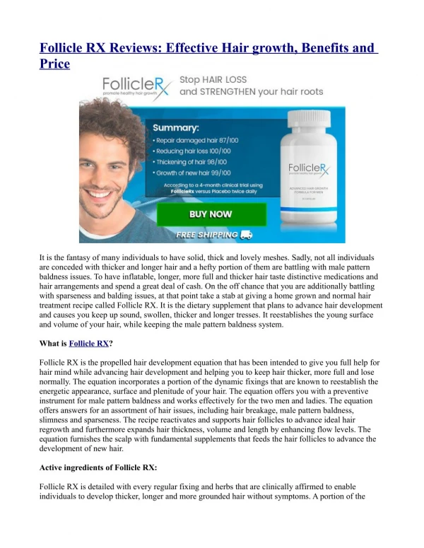 Follicle RX Reviews: Effective Hair growth, Benefits and Price