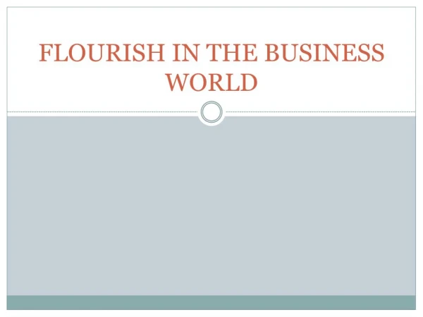 Flourish in the Business World