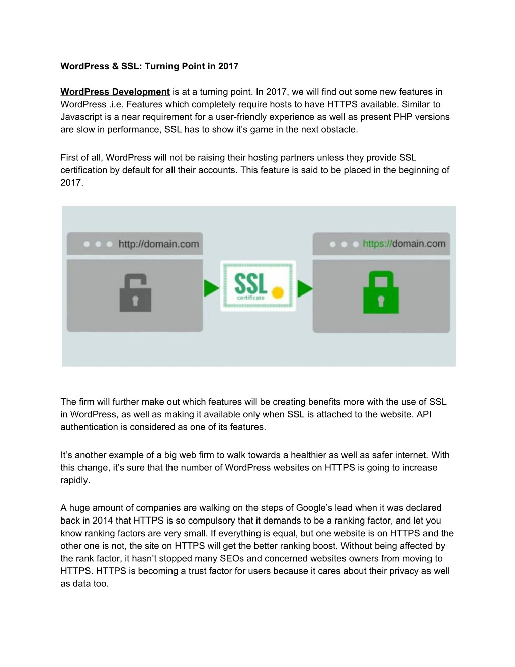 wordpress ssl turning point in 2017 wordpress