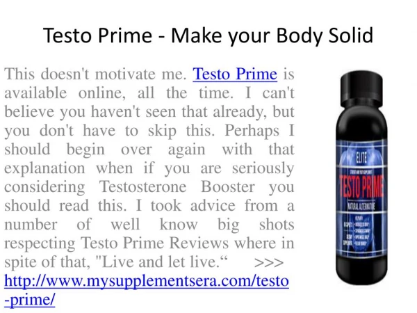 Testo Prime - Make your Body Solid.