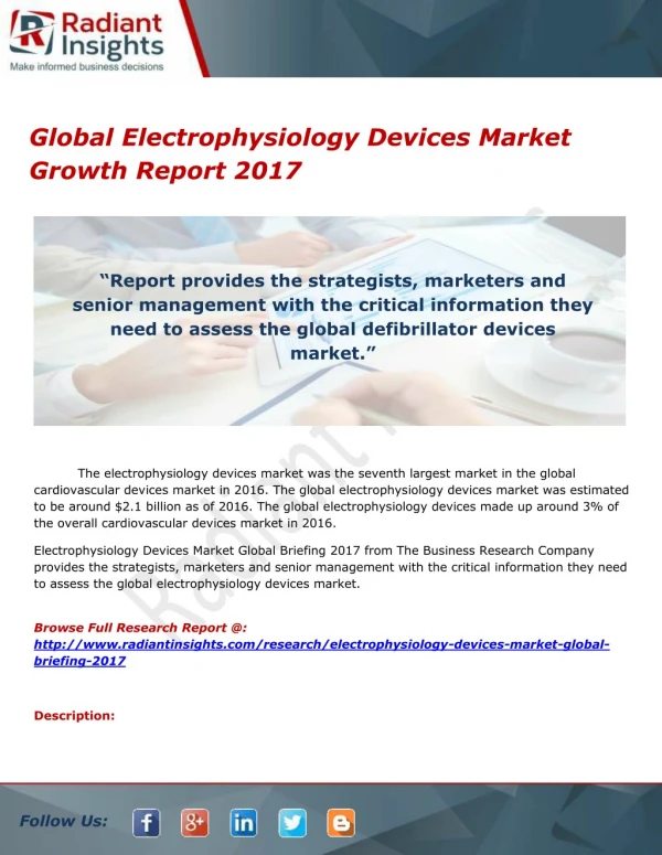 Global Electrophysiology Devices Market Growth Report 2017