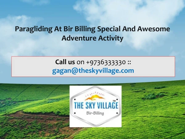 Paragliding at Bir Billing Special and Awesome Adventure Activity