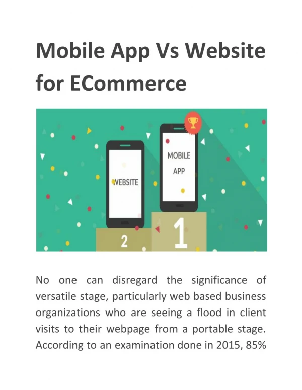 Mobile App Vs Website for ECommerce