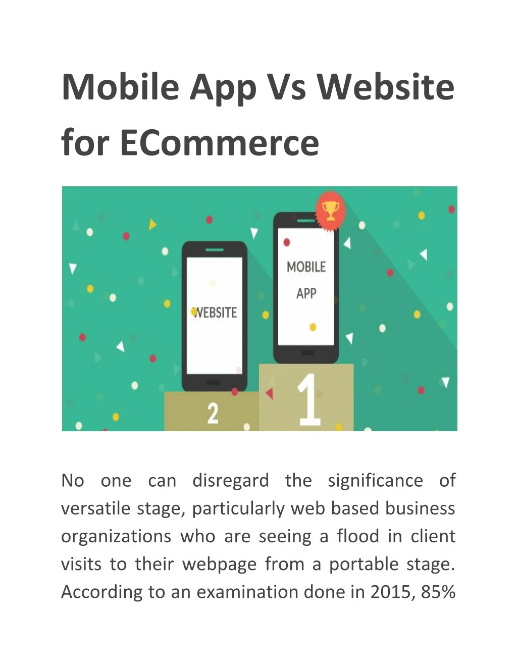mobile app vs website for ecommerce
