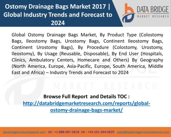 Ostomy Drainage Bags Market Expected to Reach at a CAGR of 4.1% by 2024