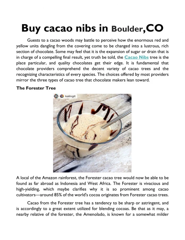 Buy cacao nibs in Boulder,CO