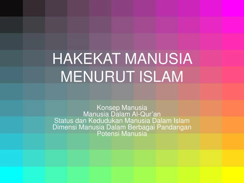 hakekat manusia menurut islam