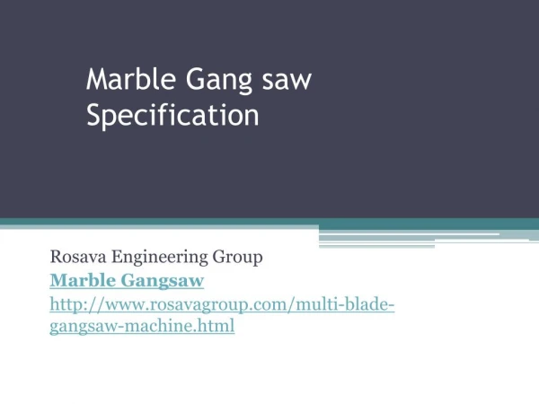Marble gangsaw specification