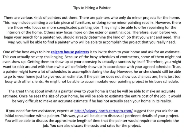 Tips to Hiring a Painter