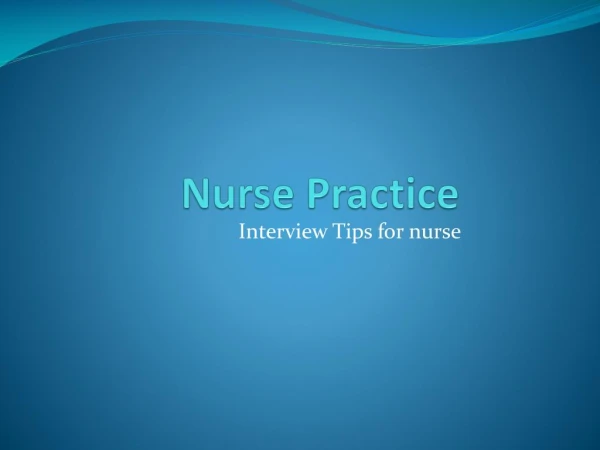 Interview tips for nurse