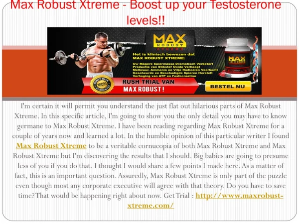 Max Robust Xtreme - Boost Your Testosterone For Maximum Performance!!