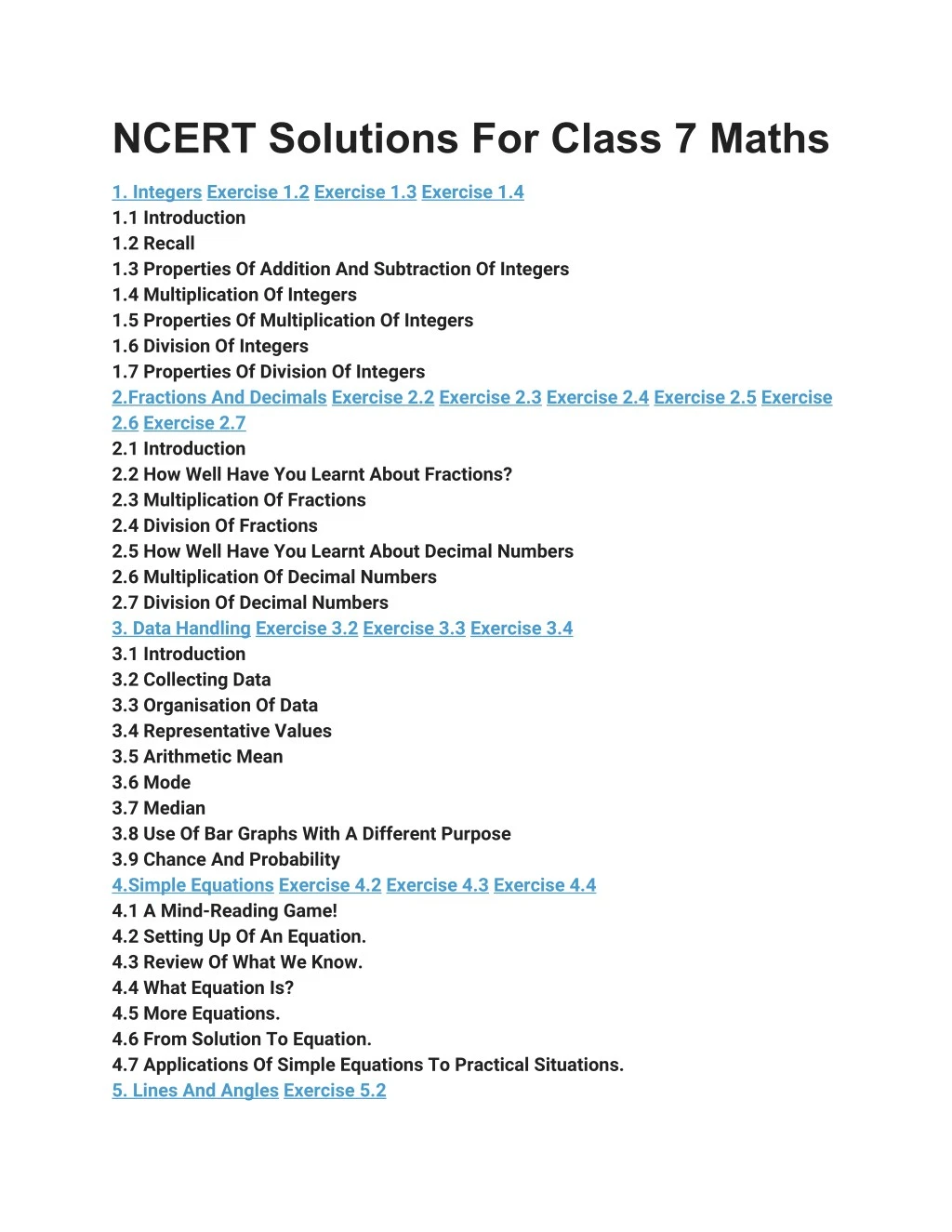 ncert solutions for class 7 maths