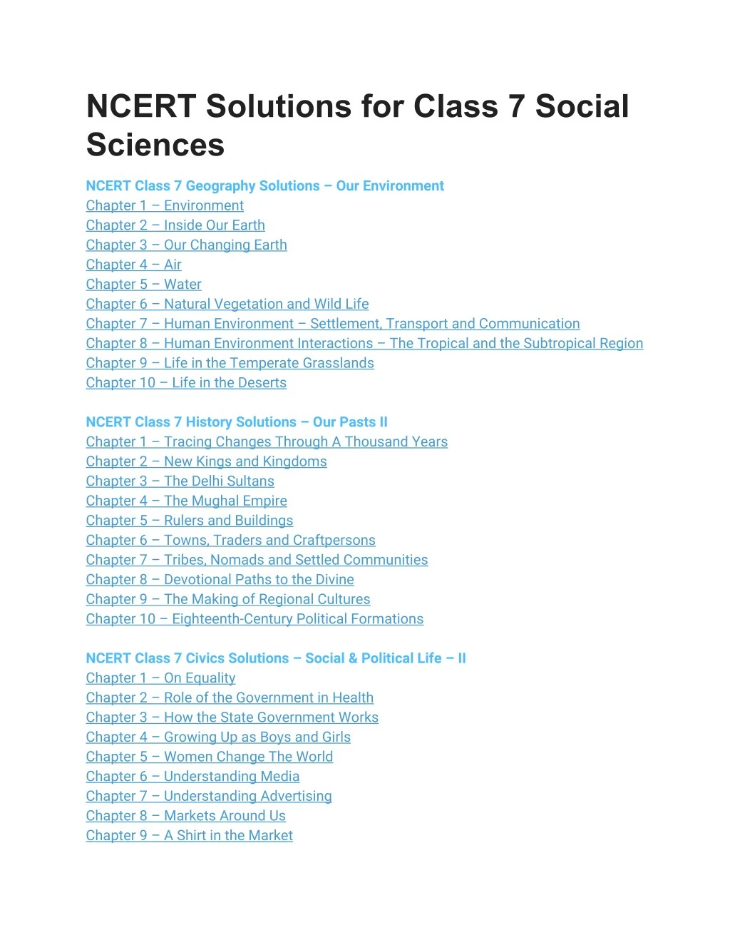 ncert solutions for class 7 social sciences