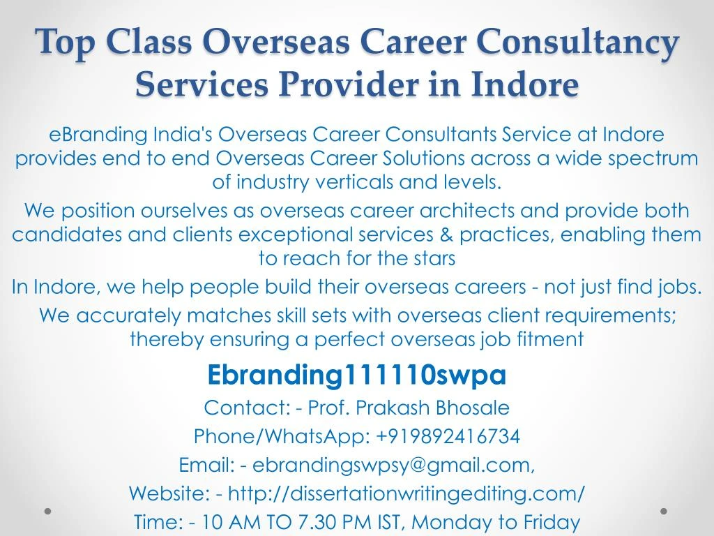 top class overseas career consultancy services provider in indore
