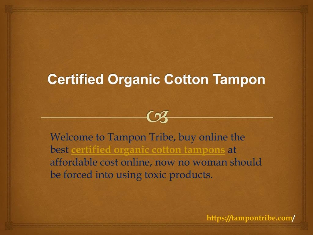 certified organic cotton tampon