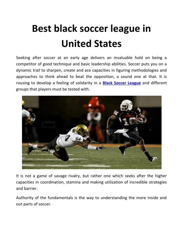 Best black soccer league in United States