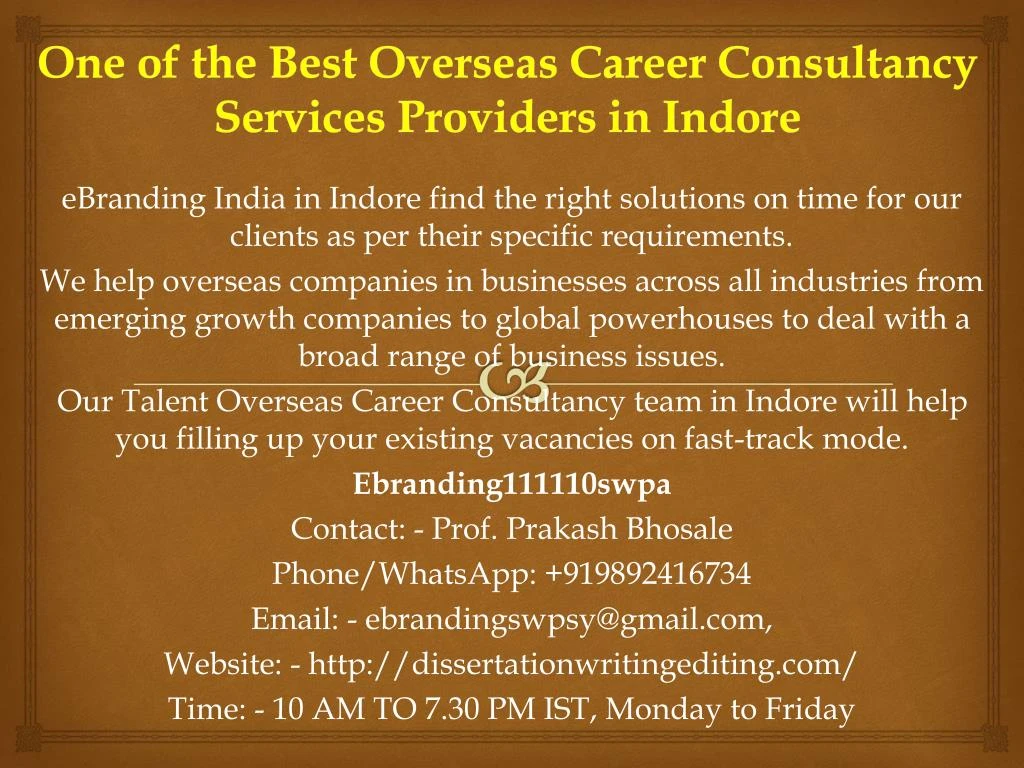 one of the best overseas career consultancy services providers in indore