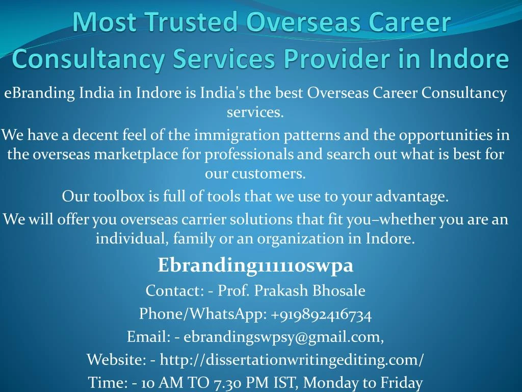 most trusted overseas career consultancy services provider in indore