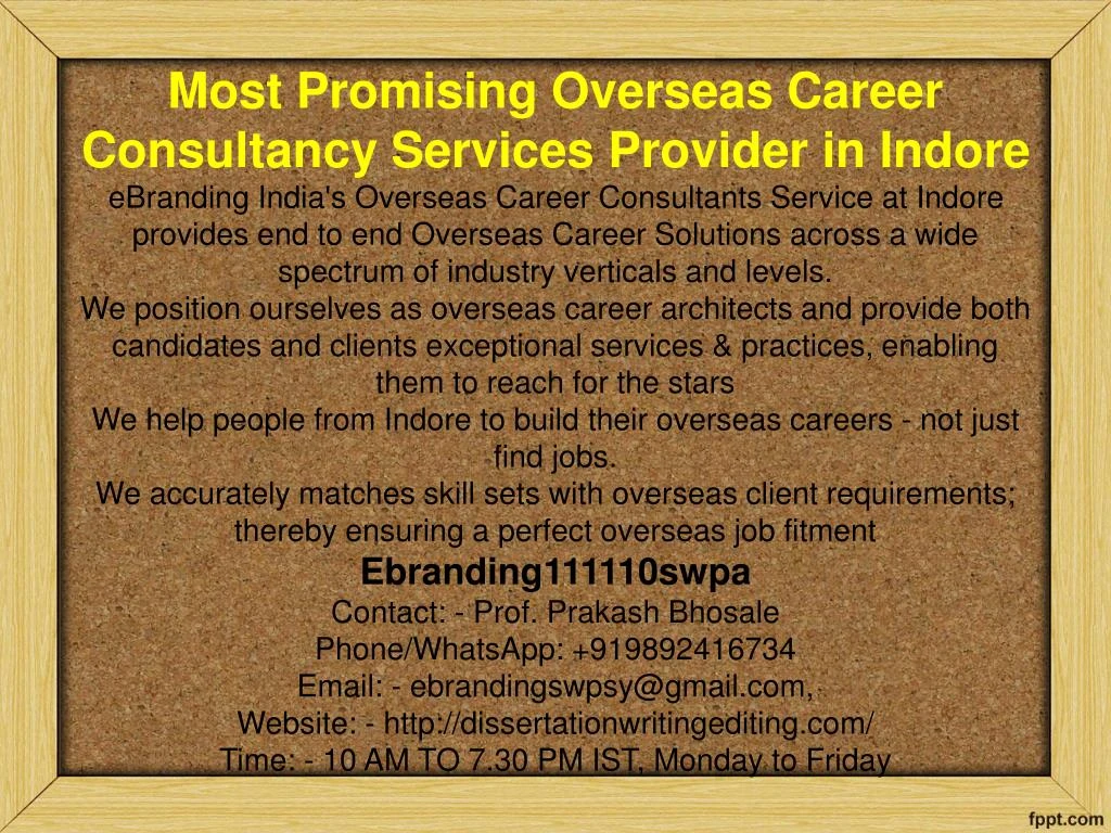 most promising overseas career consultancy services provider in indore